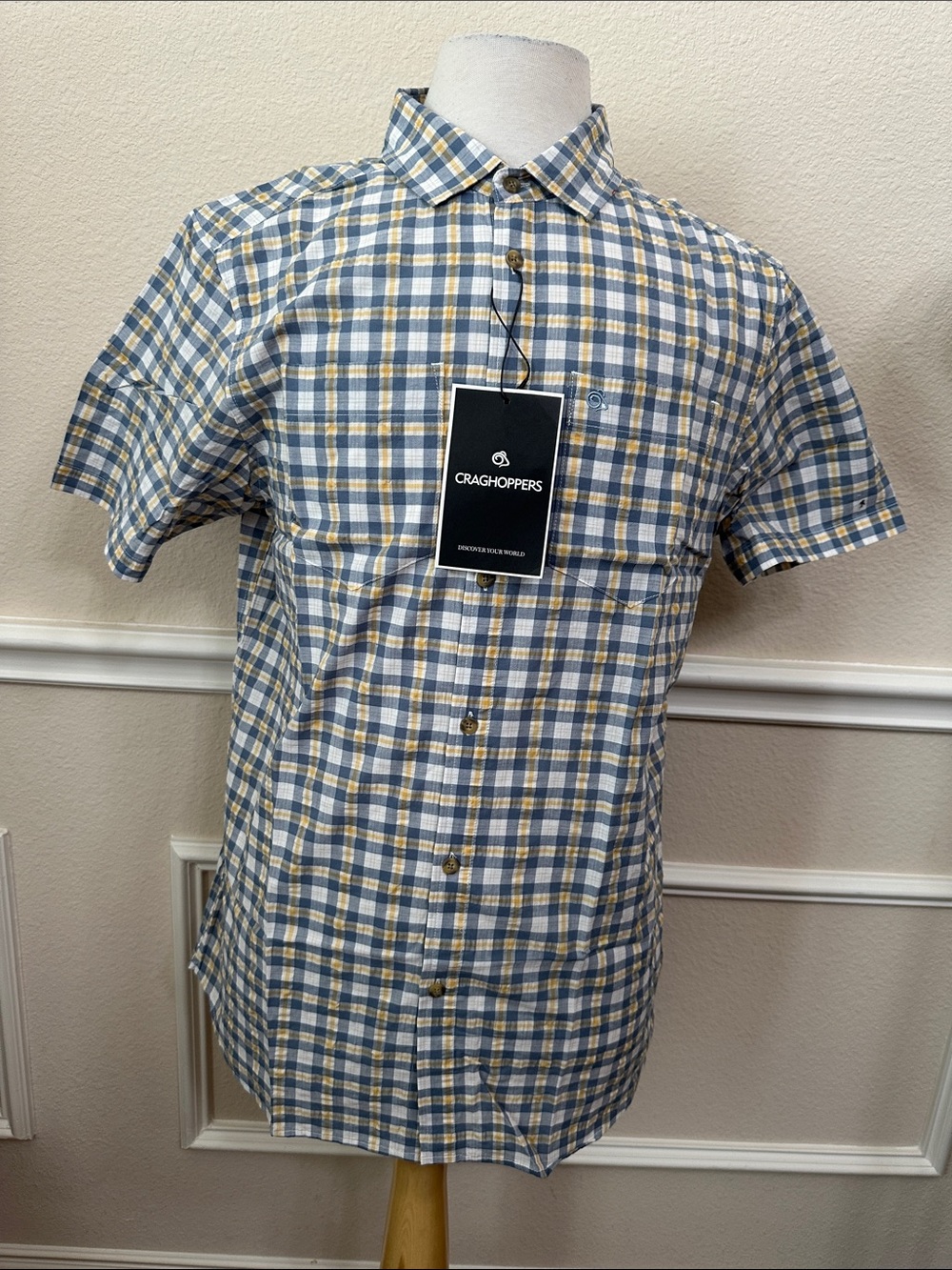 Craghoppers PELE SHORT SLEEVE SHIRT - Golden Yellow Check